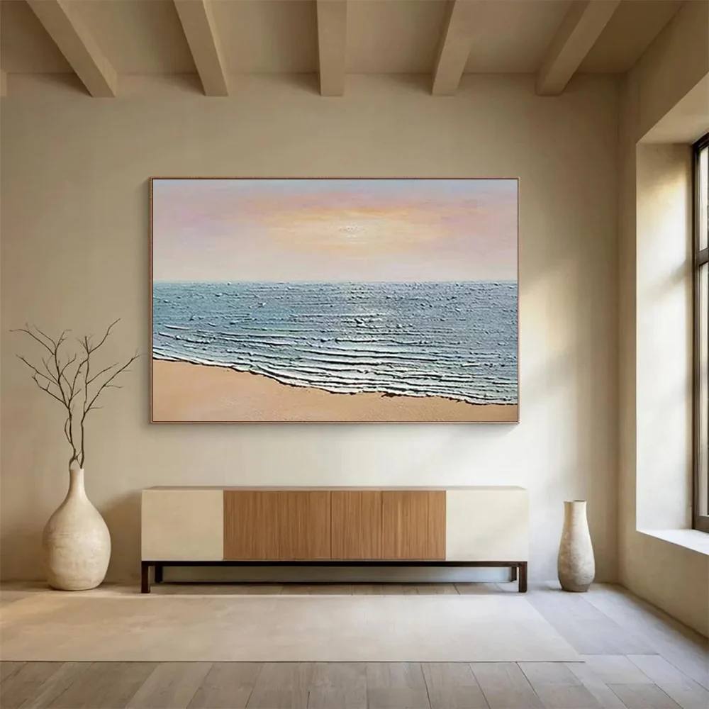 Seashore Original Living Coastal Abstract Wall Art K38U6